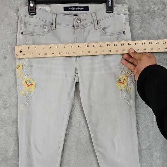 Gray Embroidered Women's Jeans - Picture 7 of 15